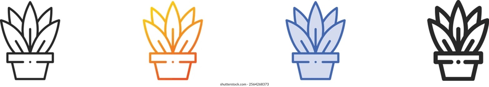 plant pot icon.Thin Linear, Gradient, Blue Stroke and bold Style Design Isolated On White Background