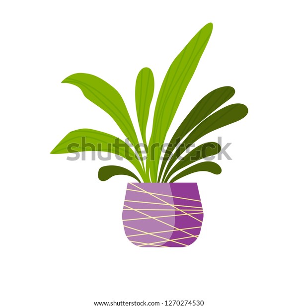 Plant Pot Illustration Green Pot Leaf Stock Vector Royalty Free