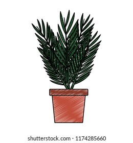 Plant in pot isolated scribble