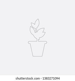 plant pot leave icon sign signifier vector 