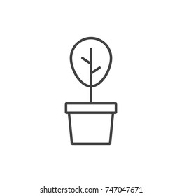 Plant in pot line icon.
