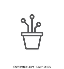 Plant pot line icon. Vector web graphics sign.