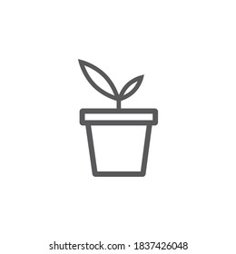 Plant pot line icon. Vector web graphics sign.