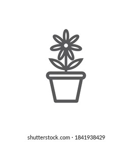 Plant pot line icon. Vector signs for web graphics.