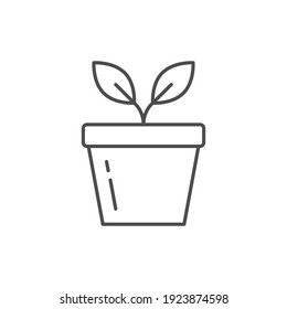 Plant Pot Line Outline Icon