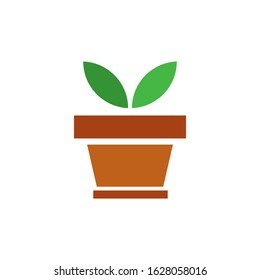 Plant pot logo template vector icon design