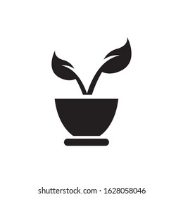 Plant pot logo template vector icon design