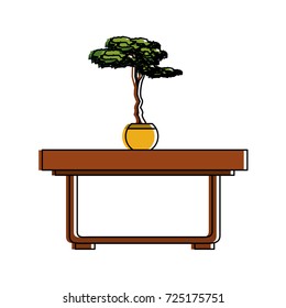 plant in pot on accent table icon image 