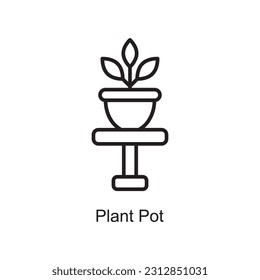 Plant Pot Outline Icon Design illustration. Art and Crafts Symbol on White background EPS 10 File