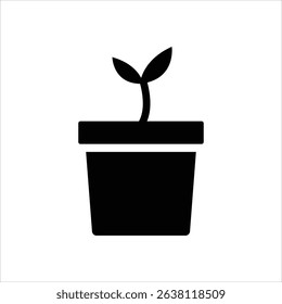 Plant pot. Pictogram. Iconic illustration.