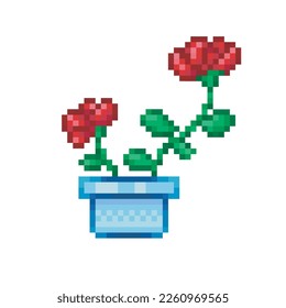 Pflanzen in einem Topf, Pixel-Kunstobjekt