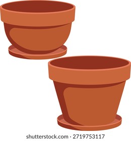 plant pot and saucer vector.