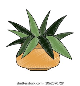 Plant with pot scribble