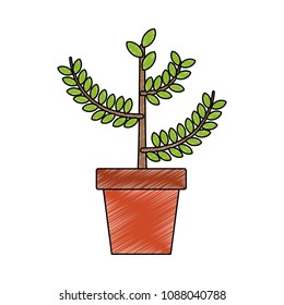 Plant in pot scribble