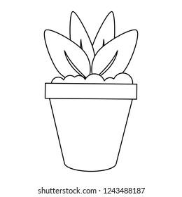 Plant pot symbol black and white