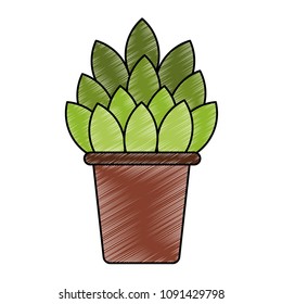 Plant in pot symbol scribble