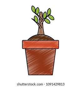 Plant in pot symbol scribble