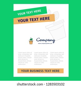 Plant pot  Title Page Design for Company profile ,annual report, presentations, leaflet, Brochure Vector Background