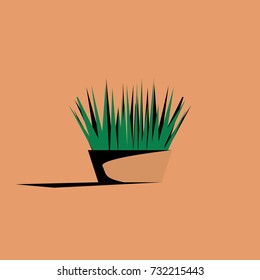 plant in the pot vector abstract illustration