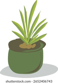 Planta en ilustración de diseño de Vector de olla