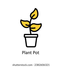 Plant Pot Vektorgrafik ausgefüllt Umriss Design Illustration. Symbol auf weißem Hintergrund EPS10-Datei 