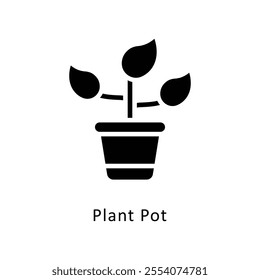 Plant Pot vector Glyph Cricle Icon.Eps file 10