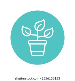 Plant Pot vector Glyph Cricle Icon.Eps file 10