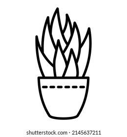 Icono del vector de la olla de planta. Se puede usar para imprimir, móviles y aplicaciones web.