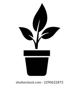 Plant in pot vector icon design. Flat icon. svg