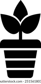Ilustración de diseño de icono de Vector de maceta de planta