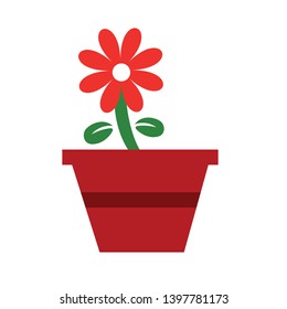 Planta en icono de Vector de olla. cartel plano lleno para concepto móvil y Diseño web. Icono de glifo de flor en maceta. Símbolo, ilustración del logotipo. Gráficos de Vector perfecto de píxeles
