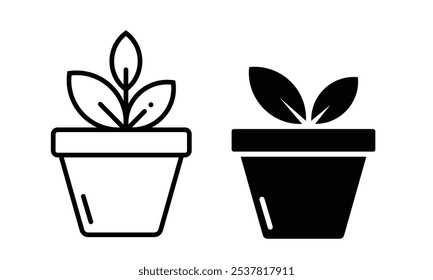 plant pot vector icon. Nature-inspired design isolated on a white background