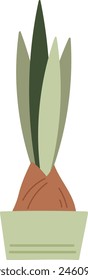 Plant In Pot Vector Illustration