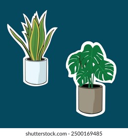 plant in pot vector illustration