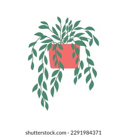 Plant in pot vector illustration. Cartoon flat different indoor potted decorative houseplants for interior home or office decoration.