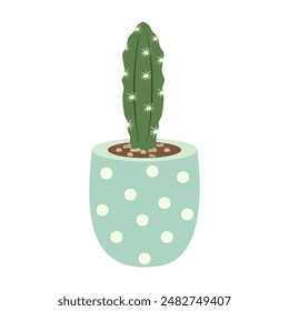 Plant in pot vector illustration. Cartoon flat different indoor potted decorative houseplants for interior home or office decoration, green garden floral collection icons isolated on white