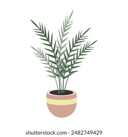 Plant in pot vector illustration. Cartoon flat different indoor potted decorative houseplants for interior home or office decoration, green garden floral collection icons isolated on white