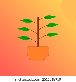 plant pot vector illustration, flat design