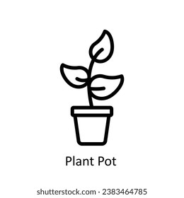 Plant Pot vector outline  Design illustration. Symbol on White background EPS 10 File 