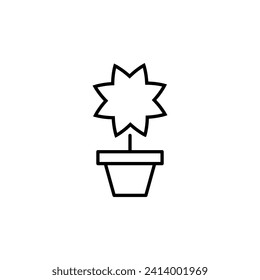 Plant in Pot Vector Sign For Apps, Sites, Design 