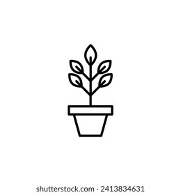 Plant in Pot Vector Symbol For Apps, Sites, Design 