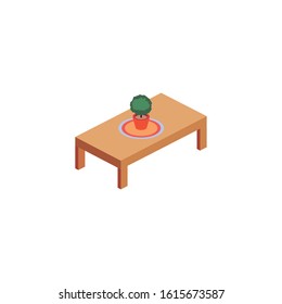 plant pot ver table design, Home room decoration interior living building apartment and residential theme Vector illustration