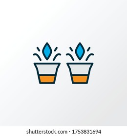 Plant pots icon colored line symbol. Premium quality isolated flowerpot element in trendy style.