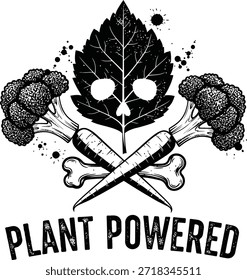 Cráneo impulsado por plantas con hojas germinadas Ilustración vectorial para conceptos ecológicos y de naturaleza