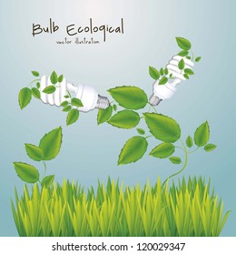 Plant producing energy saving bulbs, vector illustration