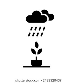 Plant with rain icon. sign for mobile concept and web design. vector illustration