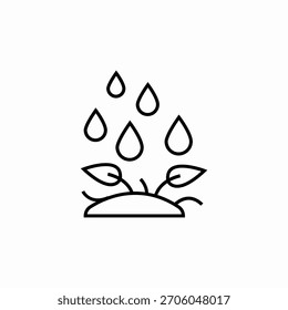 vetor de sinal de ícone de chuva de planta