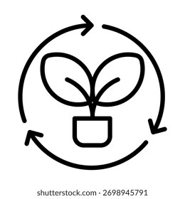 Plant Recycle Icon Element For Design And Vector