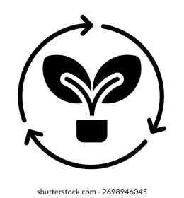 Plant Recycle Icon Element For Design And Vector
