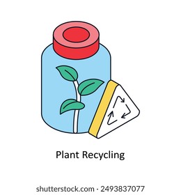 Plant Recycling  Isometric style icon. Symbol on White background EPS 10 File 